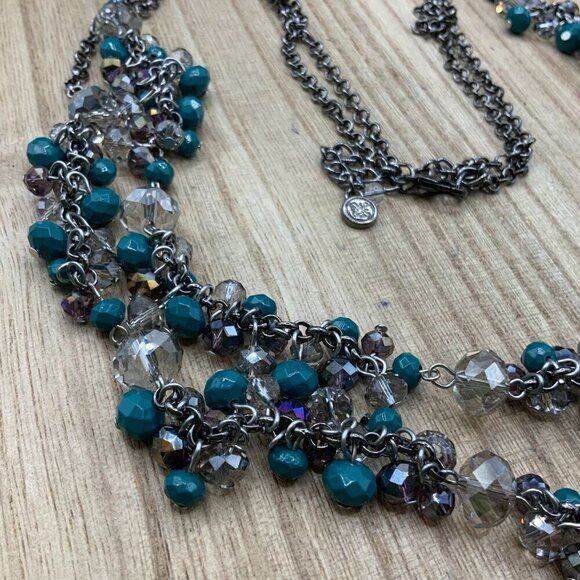 Simply Vera Double Strand Acrylic Beaded Gun Metal Necklace - Picture 5 of 7